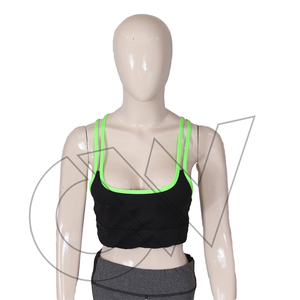 <b>Top</b> Quality 2026 Fashion High Quality <b>Plus</b> <b>Size</b> Black Sports Bra With Neon Green Trim High Support Crop <b>Top</b> For Women Gym Wear - Product Image 1