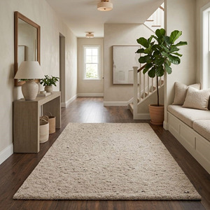 Scandinavian Plush Wool Acrylic Area Rug Rectangle Non-Slip Living Room Rug Thick Tufted Natural Color Floor <b>Mat</b> - Product Image 4