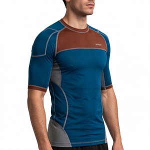 <b>Men's</b> Custom Color Short Sleeve Solid Twill ODM Sporty <b>Shirt</b> Quick Dry Knitted Summer Casual Wear Front Logo Design - Product Image 5