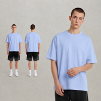 T-shirt décontracté pour homme en coton pur 275 GSM style FOG, coupe ample, manches courtes, couleur unie rétro américaine, streetwear décontracté