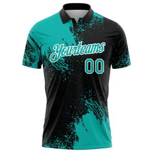เสื้อโปโลกีฬาขายส่ง พิมพ์ลายแบบ Dye Sublimation ผ้าโพลีเอสเตอร์ 180 GSM รับผลิตเสื้อผ้า OEM แบรนด์ส่วนตัว - Product Image 1