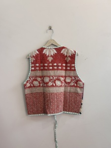 Hand Block Printed <b>Kantha</b> Handmade Unisex Waistcoat <b>Jacket</b> Indian Summer <b>Jacket</b> - Product Image 6