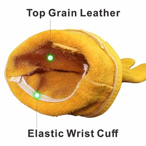 Yellow Cow Split & Grain Leather <b>Driving</b> <b>Gloves</b> Thorn Proof Garden Work Driver Safety Hand Protection Durability <b>Gloves</b> - Product Image 3