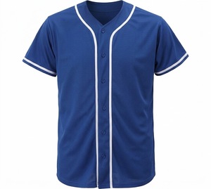 Maillot de baseball Orha International blanc à col en V, manches courtes, boutons sur le devant, maille respirante anti-humidité, écologique - Product Image 4