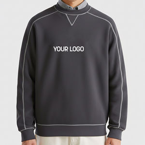 Sudaderas con Capucha y Cuello Redondo de Forro Polar para Hombre con Logotipo Personalizado, Sudaderas de Manga Larga de Algodón Oversize Personalizadas para Hombre - Product Image 1