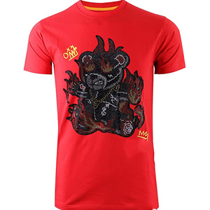 Manufacturer Direct Rhinestone Tee <b>Heat</b>-<b>Press</b> Fixation Durable <b>Machine</b> Washable Bulk Orders Custom Logo Price - Product Image 1