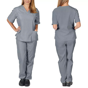ชุดยูนิฟอร์มพยาบาลแบบมืออาชีพ คอวี แห้งเร็ว เป็นมิตรกับสิ่งแวดล้อม ผลิตจากผ้าฝ้ายผสมโพลีเอสเตอร์ทวิลล์ รุ่น OEM ยืดหยุ่นได้ เหมาะสำหรับโรงพยาบาล - Product Image 5