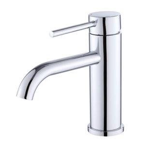 Rubinetto per lavabo bagno in acciaio inox spazzolato, monocomando cromato T10 - Product Image 1