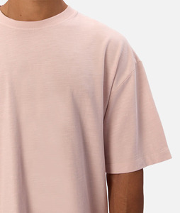 Camiseta de Hombre Oversize de Algodón 100% con Logotipo Personalizado, Color Rosa Claro, Estilo Tejido Liso de la Mejor Calidad - Product Image 6