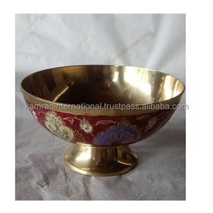 ชามเสิร์ฟทองเหลืองสไตล์โบราณทำจากโลหะขัดเงาผลไม้แห้งโลโก้ตกแต่งบ้านกีฬาของขวัญออกแบบได้ตามต้องการโมเดลงานฝีมือ - Product Image 1