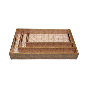 Bandeja de madera hecha a mano para servir comida, té, bebidas en restaurantes, almacenamiento de mesa, diseño impreso - Product Image 1