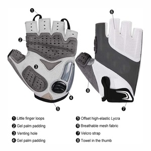 Guantes de Ciclismo Unisex Más Vendidos, Guantes Deportivos Transpirables de Medio Dedo para Verano, Cómodos y Suaves de Nailon y Spandex - Product Image 4