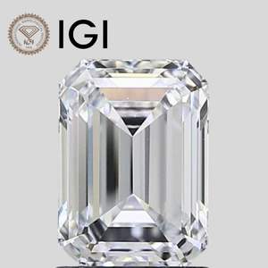 Diamante Cultivado en Laboratorio con Corte Esmeralda de 1.00ct, Color D, VVS2, Certificado por IGI para Joyería - Product Image 1