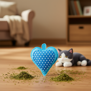 Juguete Interactivo y de Movimiento para Mascotas de Fieltro con Forma de Corazón de 11 cm con Relleno de Valeriana - Product Image 3