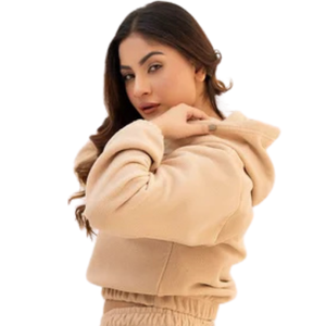 <b>Women</b> <b>Fleece</b> Crew Neck Sweatshirt Tracksuit Set Cuffed <b>Jogger</b> Trousers Relaxed Fit Casual Winter Two Piece Lounge Outfit - Product Image 4