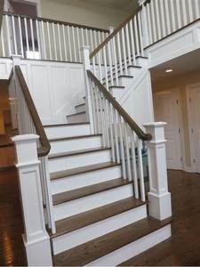 Balaustre Cuadrado de Álamo Imprimado Blanco para Renovación, Pasamanos Moderno para Porche, Peldaños Elegantes y Modernos para Escaleras - Product Image 5