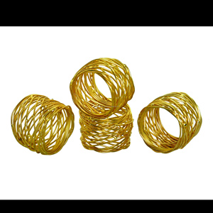 แหวนผ้าเช็ดปากลวดโลหะทรงกลมสำหรับโต๊ะปาร์ตี้ชิ้นกลางตกแต่งบ้านไม่เหมือนใครทำจากไม้และกระดาษพร้อมวัสดุเหล็ก - Product Image 3