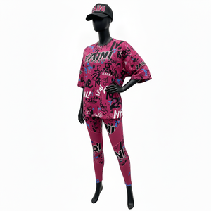 Conjunto Deportivo para Mujer, Camiseta y Leggings, 200 GSM, Tela Elástica de Poliéster y Spandex, Sublimación, Logotipo Personalizado - Product Image 4