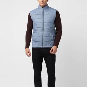 Veste matelassée pour homme de haute qualité personnalisée, à manches amovibles, à capuche, en jean, demi-manches, légère pour l'hiver - Product Image 4