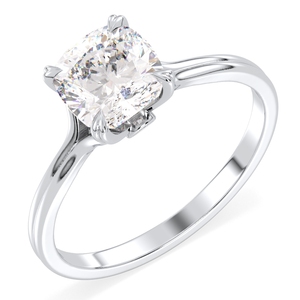 Bague de fiançailles REYES en or blanc 14 carats avec moissanite taille coussin de 1,82 carats, style classique, cadeau de mariage, bijoux fins – Grande Vente - Product Image 2