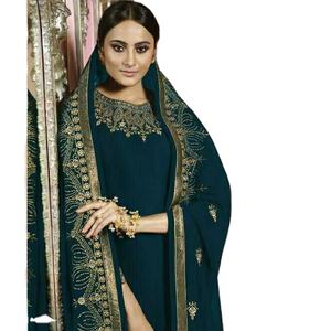 Top Class Best Quality Muslim Women Special Faux Georgette Fabric Round Neck Embroidery Special Occasion Salwar Kameez <b>For</b> <b>Sale</b> - Product Image 1