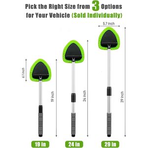 Kit de nettoyage des vitres intérieures de voiture, poignée extensible, 4 tampons en microfibre, outil de nettoyage du pare-brise, kit d'outils de lavage de pare-brise automobile - Product Image 2