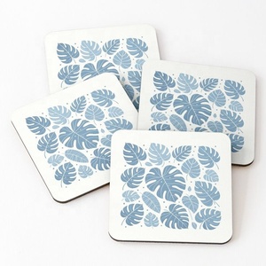 Ensemble de sous-verres en bois massif d'acacia avec support, tapis isolant imprimé pour la décoration de table à la maison, fabriqué à la main en Inde - Product Image 3