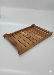 Tea <b>Coffee</b> Tray Wooden Serving Tray <b>Rectangle</b> Rustic Design With Handle Decorative Home <b>Table</b> Decor Serving Tray with handle - Product Image 4