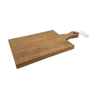 Simple Design Stylish Wooden Chopping Board Natural Finishing Iron Wood And Jute