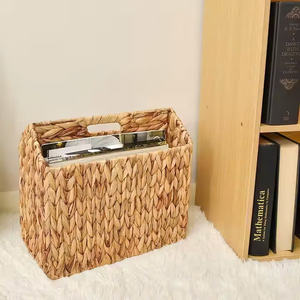 Cesta de Almacenamiento Tejida a Mano Ecológica para Cocina, Papel Higiénico, Revistas, Libros, Jacinto de Agua Natural, para Sala de Estar y Baño - Product Image 4