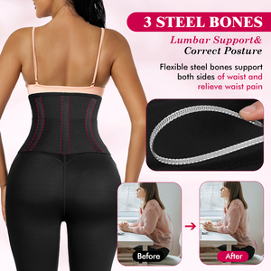 Pantalones de yoga para mujer al por mayor con moldeador corporal 3 en 1, transpirables, levanta glúteos, faja reductora de abdomen y entrenador de cintura con ganchos - Product Image 3