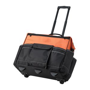 Durable 110 Lbs Load Capacity <b>Rolling</b> <b>Tool</b> <b>Bag</b> with 27 Pockets Heavy Duty Roller <b>Tool</b> <b>Bag</b> Wheels Adjustable Telescoping Handle - Product Image 5