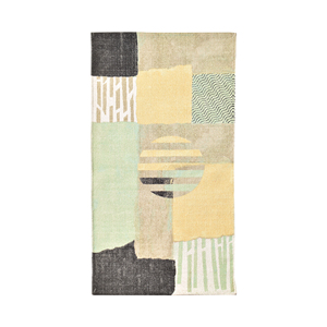 Alfombra Moderna Tejida a Mano, Diseño Abstracto, Color Verde Salvia y Gris Carbón, Bloques de Color, Baja Altura, de Algodón, para Decoración de Sala de Estar Estilo Japandi - Product Image 4