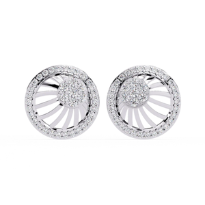 Pendientes SOLITAIREKART con Diamante Natural de 0.38ct con Halo Sunlit, Color HI, Claridad VS-SI, Oro Amarillo de 14 Quilates - Product Image 3