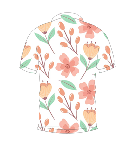 Camisa Polo Personalizada para Hombre con Estampado Floral Color Durazno, Manga Corta, Casual, Verano, Transpirable, Moda, Golf - Product Image 5