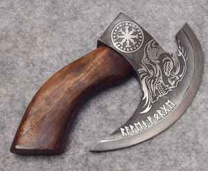 Hache à pizza artisanale de haute qualité, en acier à haute teneur en carbone, forgée à la main, très vendue, avec étui. - Product Image 5