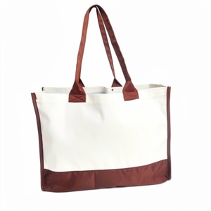 Spacious Reusable Thick <b>Canvas</b> <b>Tote</b> Bag Base Premium Fabric Design Hook Loop Closure Amana Textiles for Wholesale Bulk Orders - Product Image 1