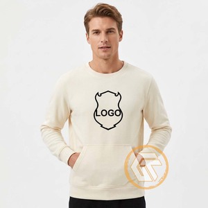 เสื้อสเวตเชิ้ตคอกลมผ้าฟลีซสำหรับผู้ชาย ทรงปกติ สีพื้น พิมพ์โลโก้ด้านหน้า สวมใส่สบายในฤดูหนาว ผ้าฝ้าย 100% ระบายอากาศได้ดี แห้งเร็ว - Product Image 1