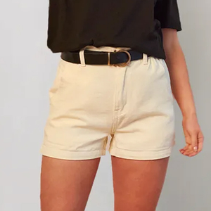 Shorts de Mezclilla para Mujer, Estilo Y2K Gótico, Corte Recto, Talle Medio, Nylon/Algodón, Elásticos, Transpirables, Secado Rápido, Invierno, Vintage, Casual, ODM - Product Image 1