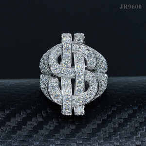 เครื่องประดับเงินแท้ 925 สเตอร์ลิง ดอลลาร์สหรัฐฯ แหวนเพชรโมอิสซาไนต์สไตล์ฮิปฮอปสำหรับผู้หญิงผู้ชาย - Product Image 2