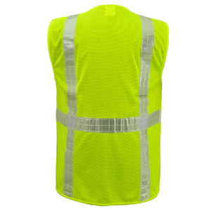 เสื้อกั๊กนิรภัยแบบมองเห็นได้ชัดเจน ANSI Class 2 มาตรฐาน EN ISO 20471 Class 1 แถบสะท้อนแสง ซิปด้านหน้า หลายสี เหลือง สำหรับงานก่อสร้าง - Product Image 2