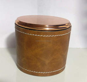 Pot de cire fait à la main en métal avec un design en cuivre et argent martelé de diamant parfait pour le salon et la décoration de table - Product Image 2