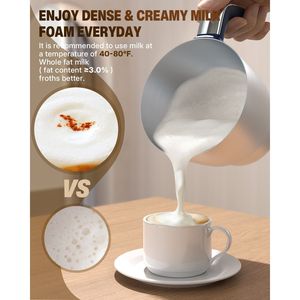 Mousseur à lait électrique automatique 6-en-1 et chauffe-lait 16,9 oz pour café, bleu - Product Image 2