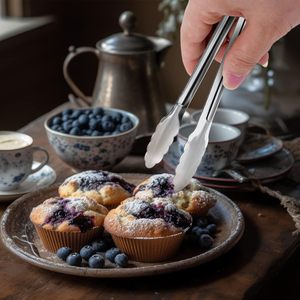 Vente directe usine – Pinces à nouilles en acier inoxydable SKI, mini-pinces de cuisine pour apéritifs, service alimentaire, écologiques, en métal doré - Product Image 4
