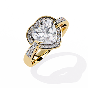 Anillo de Oro Sólido de 10k, 14k y 18k con Diamante en Forma de Corazón Clásico de 1.5 Ct de Aries Jewel para Mujer, para Regalo, Compromiso, Aniversario, Boda - Product Image 2
