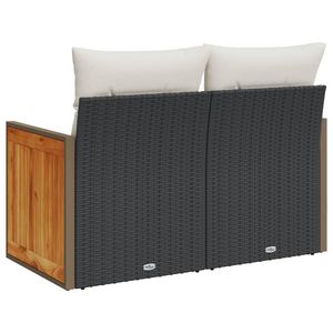 Canapé de jardin modulaire 2 places en rotin PE noir style Modera - Product Image 6