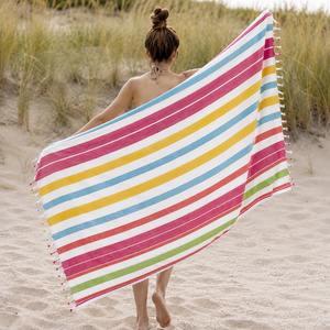 Serviette Fouta en coton doux, teinte en fil, aux couleurs éclatantes, nouvelle collection, la meilleure serviette de hammam unisexe. - Product Image 1