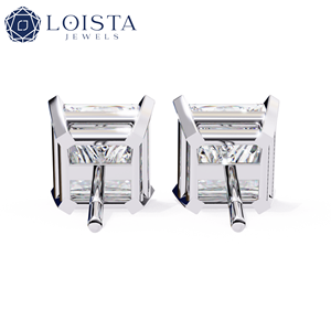 Boucles d'oreilles en diamant de laboratoire taille princesse avec certification IGI pour femmes, bijoux de luxe - Product Image 4