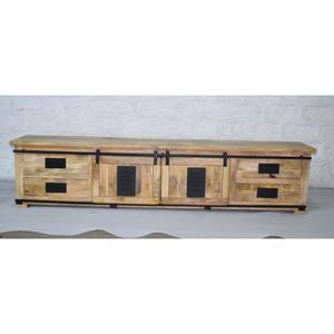 Cajones deslizantes de madera de mango macizo Extra largo de estilo industrial Gabinete de TV de entretenimiento rústico para el hogar para sala de estar Granja - Product Image 2