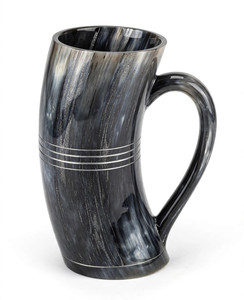Jarra de Cuerno Estilo Vikingo Hecha a Mano con Diseño de Barco Tallado, Cuerno de Búfalo Natural, Taza Decorativa Rústica Antigua para Beber - Product Image 5